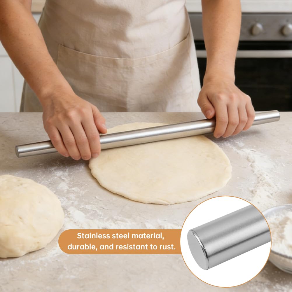 Stainless Steel Dumpling Maker Set, 3 Dumpling Maker Press + 3 Dough Cutter + 1 Stuffing Scoop +1 Rolling Pin, Easy tool for Dumpling-Wrapper Dough Stamp Cutter Pastry Pie Making(COLOR:Silver)