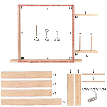 Cross Stitch Frame Rug Tufting Frame Wooden Making Kit Tabletop Display DIY Crafts Table Stand Tapestry Tool(90cm-1Kit)