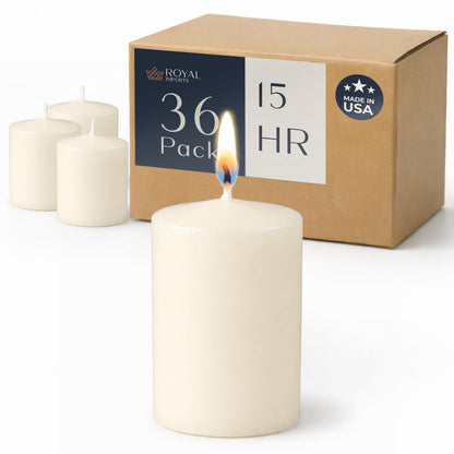 Royal Imports Votive Candles Unscented Candles for Wedding Centerpieces Ivory, Pack of 36 Dripless Wax for Parties, Aromatherapy, Devotional, Home Décor, Spas & Holiday Gifts