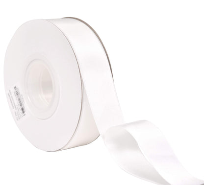 YAMA Double Face Satin Ribbon - 1 inch 25 Yards for Gift Package Wrapping,Floral Design,Hair Bow Clip Making,Crafting,Sewing,Wedding Decor,White