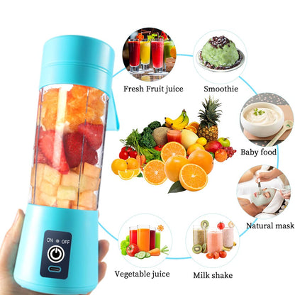 Portable Blender Cup,Electric USB Juicer Blender,Portable Juicer For Shakes and Smoothies, juice,380ml, Six Blades Great for Mixing,light purple