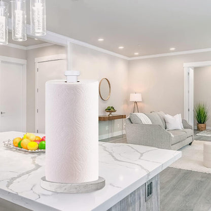 27HZYS Countertop, Paper Towel Holder Standing Paper Towel Roll Holder for Kitchen Bathroom, with Weighted Marble Base