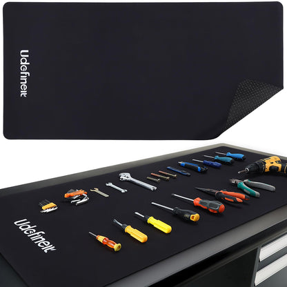 Workbench Mat 48"x24", 0.16"(4mm) Thick Tool Mat, Tear-Resistant & Scratch-Resistant Work Pad with Silicone Strip Anti-Slip Base, Large Worktable Protector Pad for Woodworking/Crafting/Tool Protection