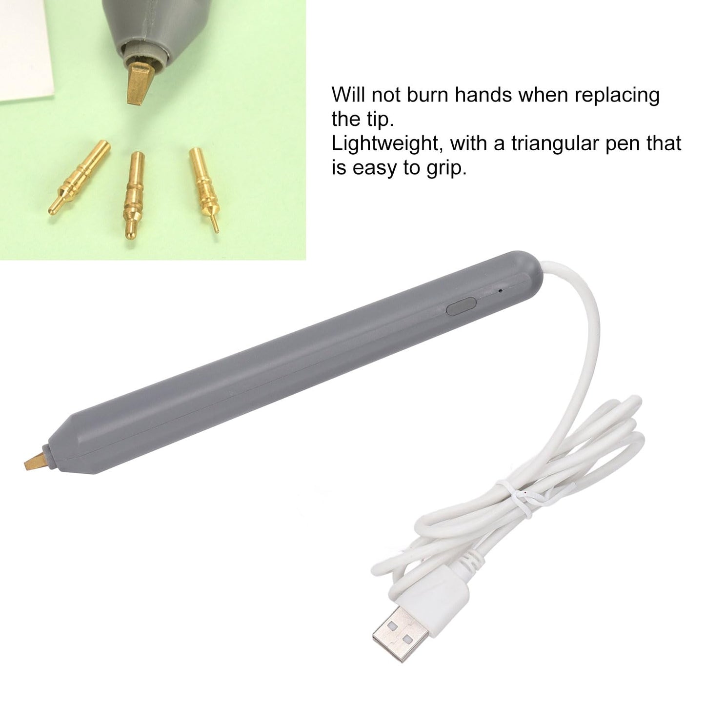 Heat Foil Pen, USB Powered Hot Foil Pen with 4 Size Metal Tips, Multipurpose Hot Foil Embossing Stamping Pen Drawing Pen for DIY Craft Embossing Card Making Scrapbooking Tool