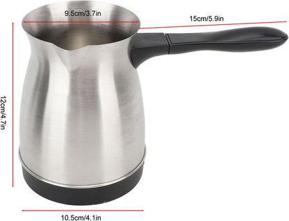 Electric Turkish Coffee Maker, 600ml, 600W Dual Pot with Anti-Scald Handle for Home Travel
