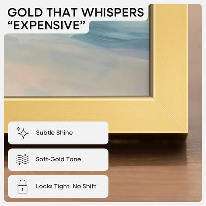 Homeforia 8x8 Picture Frame Gold, High End Metal 8 x 8 Square Photo Frames with Mat 6 by 6, 8x8 Poster Frame Matted to 6x6 inches Print, 8by8 Wall or Tabletop Frame, Tempered Glass, Wall Kit, Set of 1