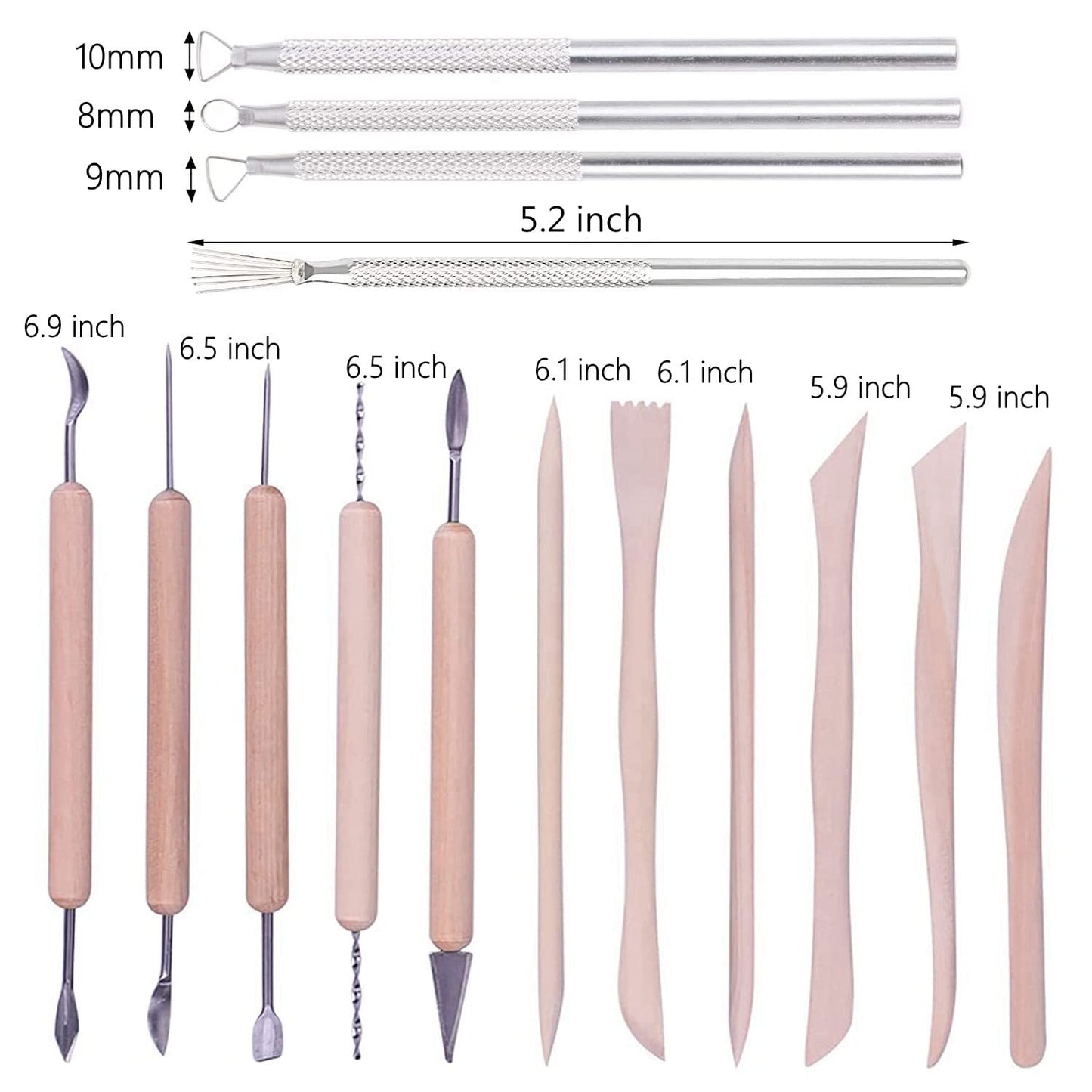 Artzuvs Polymer Clay Tools,25Pcs Pottery Sculpting Tools Set with Plastic Case for Ceramic Modeling Carving Beginners Expert Crafts Club, Dotting,Hobbyists, Artists