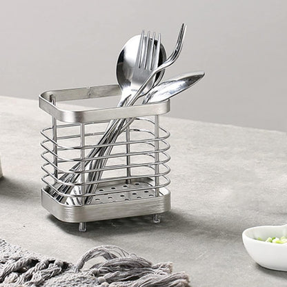 Kitchen Utensil Holder - Stainless Steel Sink Utensil Drying Caddy, Rust-Proof Cutlery Organizer for Kitchen Utensils