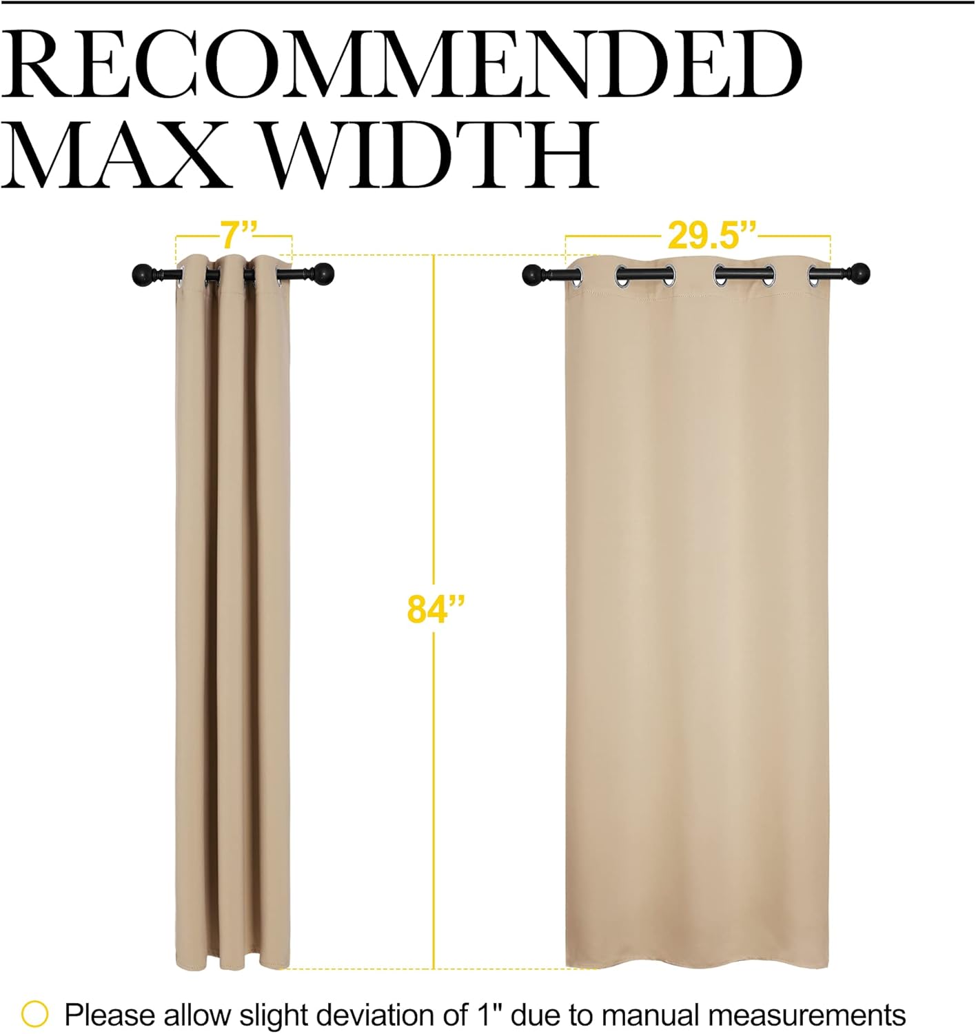 NICETOWN Room Darkening Curtains - Thermal Insulated Grommet Draperies for Bedroom | Biscotti Beige, 2 Panels, W34 x L84-Inch