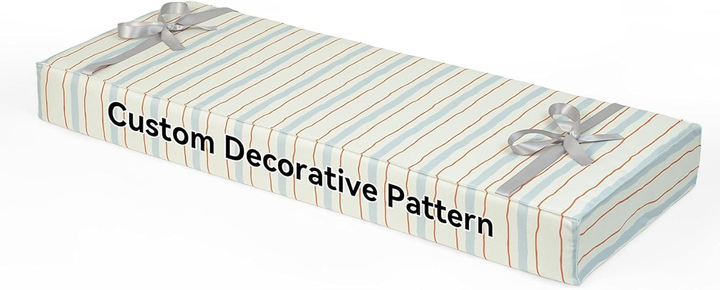 Custom Size Bench Cushion, Non-Slip High Density Foam Bench Seat Cushion for Indoor Furniture, Window Seat, Piano