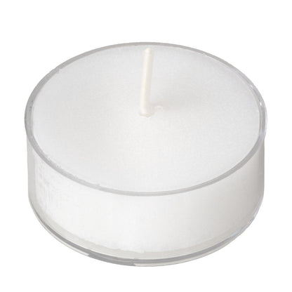 Clear White Tea Lights Candles - 5 Hour Long Burning Unscented White Tealight Candles in Clear Plastic Cups for Home, Wedding, Holiday, Shabbat, Restaurants, Spa or as a Emergency Candle - Set of 125
