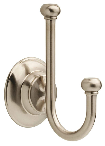 Delta Porter (1-Pack) Towel Hooks SpotShield Brushed Nickel Double J, Wall Mounted, Robes Holder Bathroom Accessories PTR35-BN