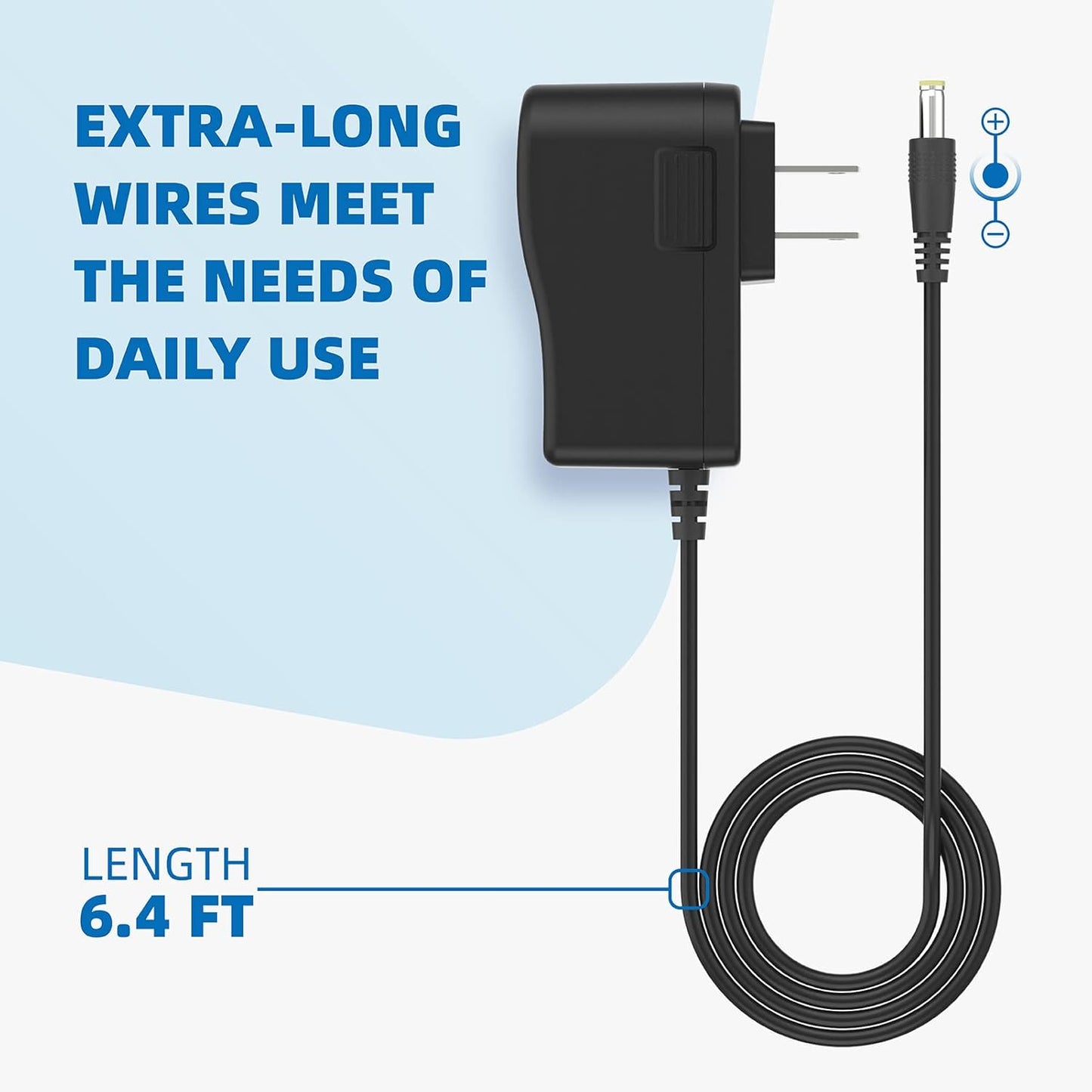 Power Supply for Trash Can, 6V AC Power Adapter for iTouchless 13 Gallon Trash Can, 6.4Ft Long Cord