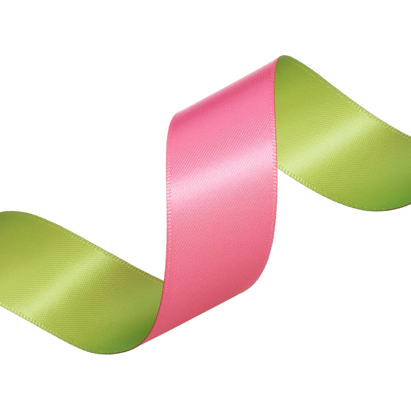 YASEO 1 Inch Double-Sided Two-Tone Hot Pink and Lime Green Ribbon, 20 Yards