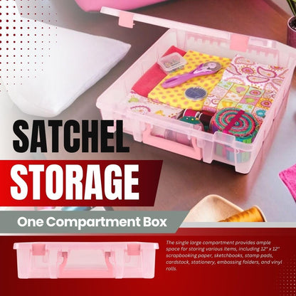ArtBin 6955RK Super Satchel 1-Compartment Box, Art & Craft Organizer, 1-Pack, Translucent Blush