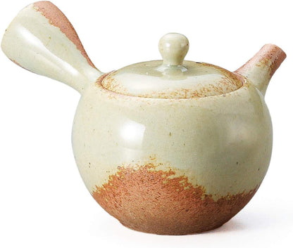Tokoname Y715 Isshin Ash Glazed Round Teapot for Tea, 8.1 fl oz (230 ml)