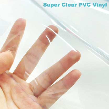Clear Vinyl Sewing, Transparent PVC Vinyl Roll 15.7" x 48"(40cmx122cm) Super Clear Vinyl Sheets, 0.5 mm Waterproof Vinyl Fabric for Making Handags Bows, Bags and DIY Crafts