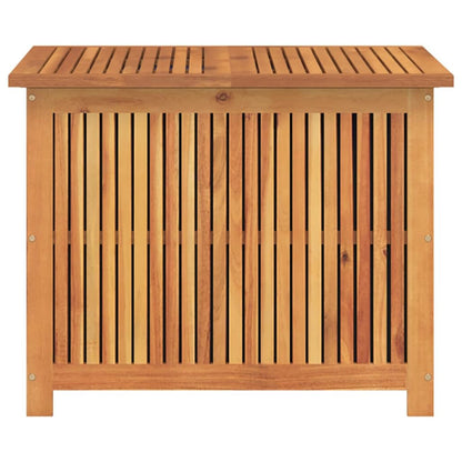 RCODSSK Solid Acacia Wood Patio Storage Box, 29.5x29.5x22.8 Inch Wooden Storage Box for Cushions, Pillows, and Garden Tools, with Water-Proof Bag for Indoor Outdoor Use