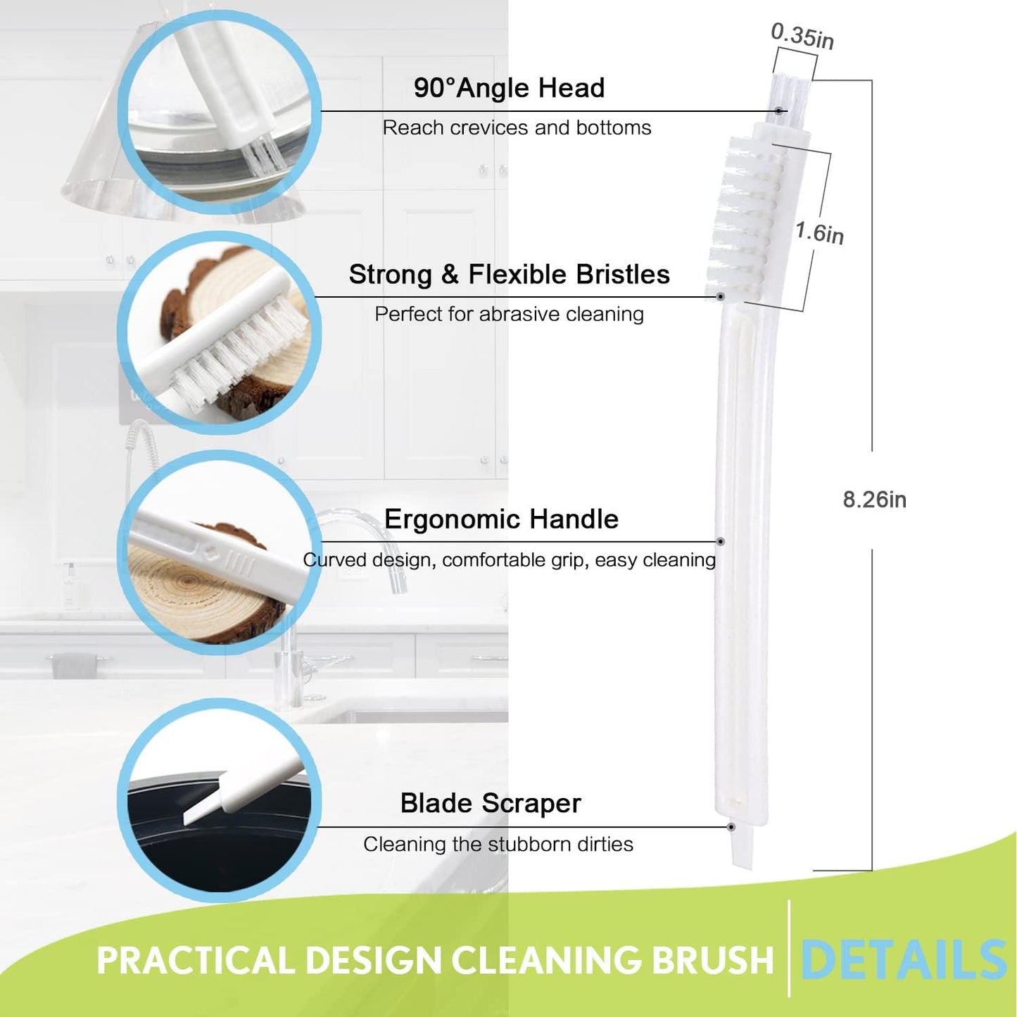 Small Scrub Brushes for Cleaning, Crevice Cleaning Tool Set for Juicer, Toaster, Sink, Tile, Grout