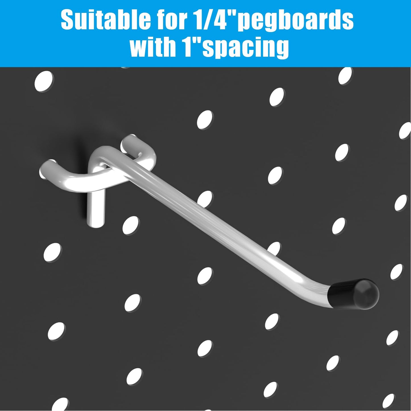 HUZJIEHUI 157 PCS Extra Thick Pegboard Hook Set, Metal Pegboard Accessory Organizer with Storage Bins and Peg Locks, Fits 1/4 Inch Pegboard Only, Ideal for Tools, Garage and Workshop Storage(Silver)