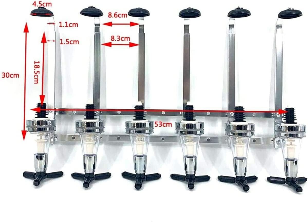 6-Bottle Wall Mounted Liquor Alcohol Dispenser for Bar/Home Party Use Fit Wine Cocktail Alcohol Drink Beverage Juice