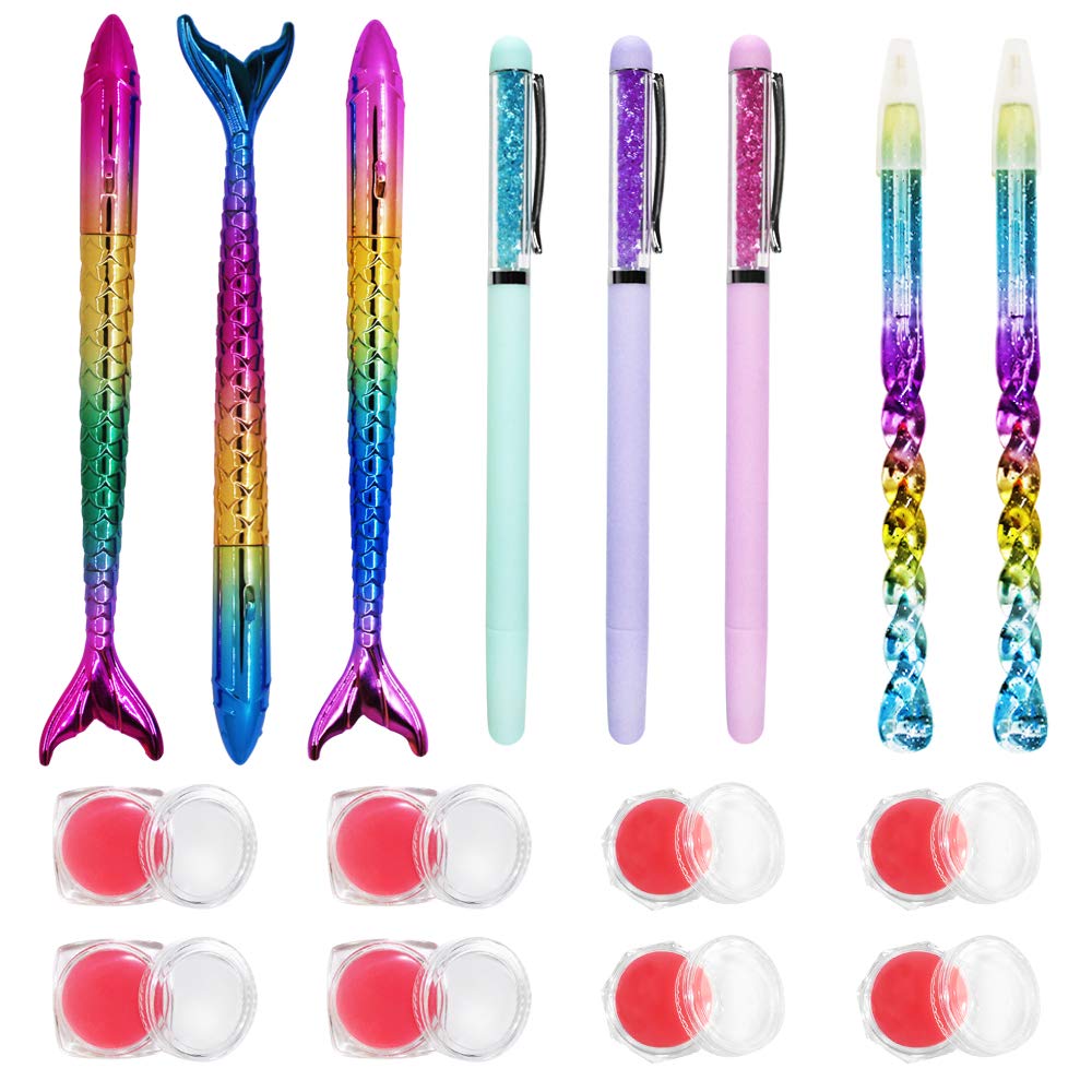 AIFUDA 16 Pcs Diamond Art Tool Kit - Mermaid Spiral Diamond Art Paintings Point Drill Pens, Glue Clay (Pink)