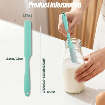 4 Spatula,10 Inch 4Pcs) Pcs Silicone Jar Jam Spreader for Peanut Butter,Heat-Resistant Food-Grade Jar Blender,Kitchen