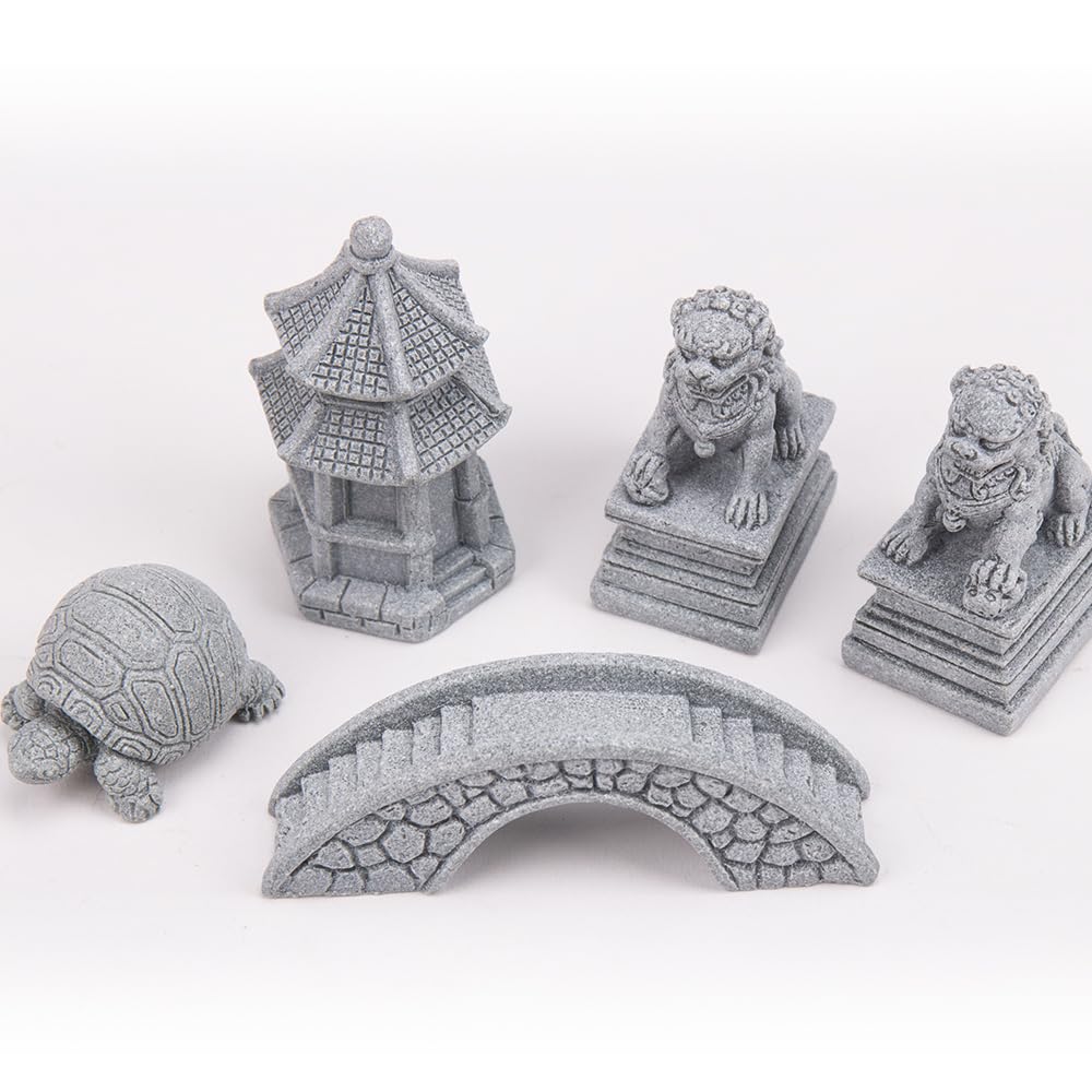 ZORZA 1Set Mini Chinese-Style Sandstone Figurines Enchanting Garden Bridge for Fairy Gardens Mini Zen Garden Decor Miniature Garden Accessories for Bonsai Terrariums Fish Tanks Decorations