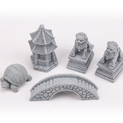 ZORZA 1Set Mini Chinese-Style Sandstone Figurines Enchanting Garden Bridge for Fairy Gardens Mini Zen Garden Decor Miniature Garden Accessories for Bonsai Terrariums Fish Tanks Decorations