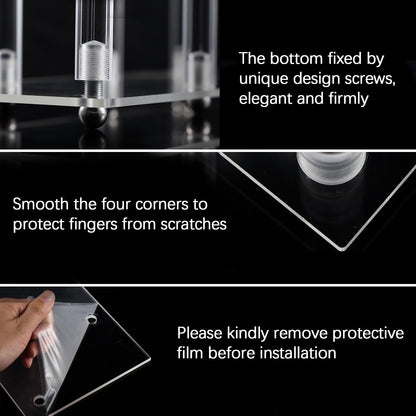 Generic Candelabra 7 Arm Acrylic Candlestick Candle Holder for Wedding Birthday Party Living Room Decor, 4pcs Set 26.5 Inch Tall, 10pcs, Clear