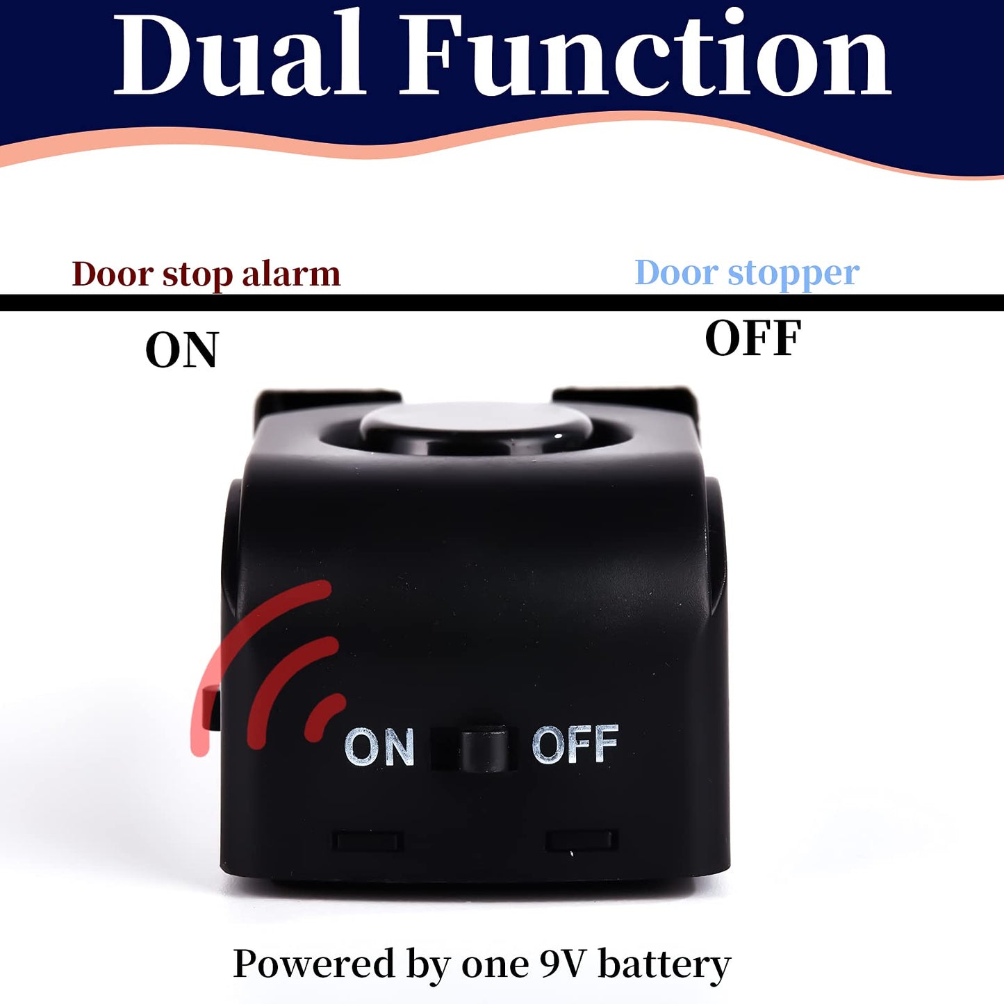 Door Stop Alarm, Door Stopper with 120DB Security Alarm, Floor Wedge Doorstop for Travel Apartment Home House (Pack of 1)