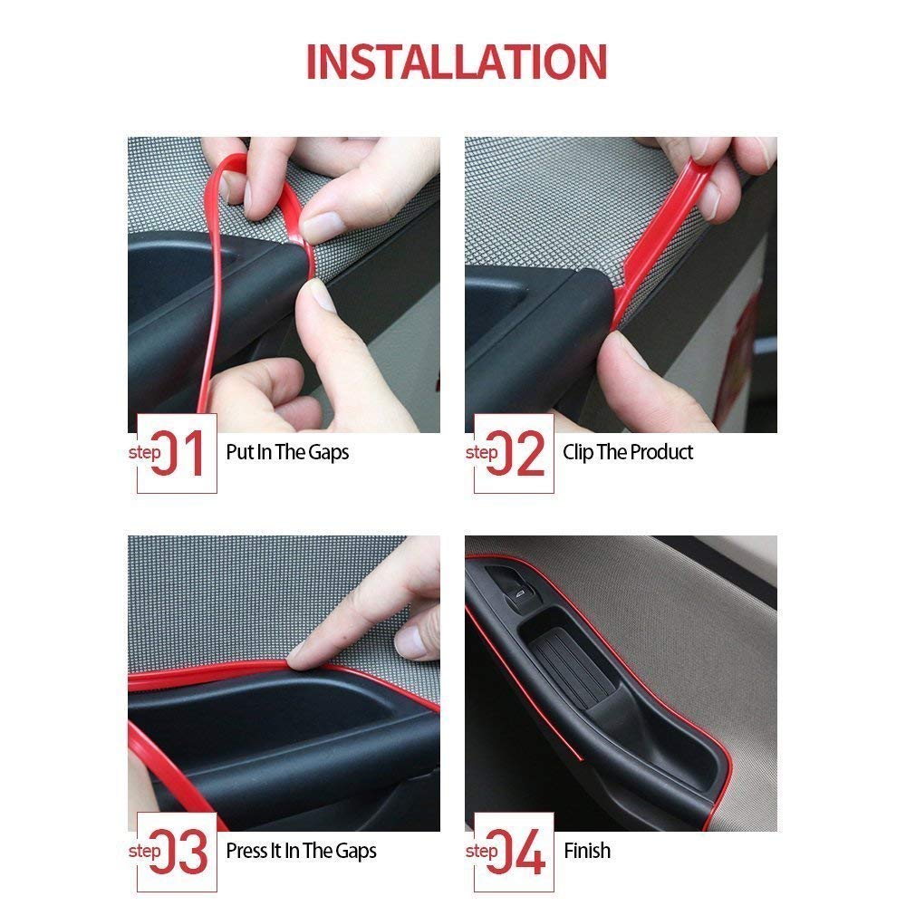ABALDI EL Wire Interior Car Light, USB Neon Glowing Strobing Neon Lights with 5mm Sewing Edge for Car Inside Decoration(5m/16ft,Orange)