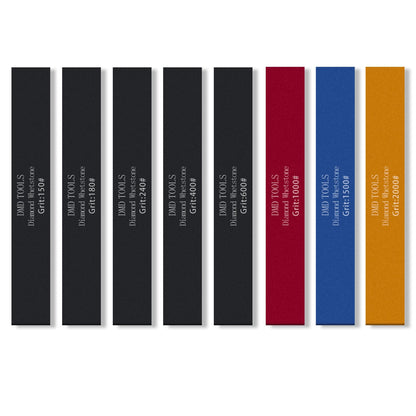 DMD 11-Piece Diamond Sharpening Stone Set | Knife Sharpening Kit with 150#–1500# Grits, Ceramic Stone, Leather Strop & Polishing Compounds | Professional Sharpening System for Kitchen & Outdoor Knives
