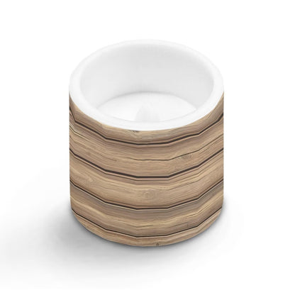 Cozeyat Wood Grain LED Candles Set of 4 Battery Powered Flameless with Remote Timer Dancing Flame Waterproof for Home Garden Table Use