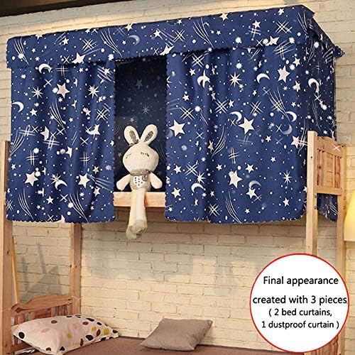 Adela Dorm Home Bunk Bed Curtains - Breathable Dustproof Single Sleeper Bed Canopy Blackout Cloth Curtain (1.15, 3PCS)