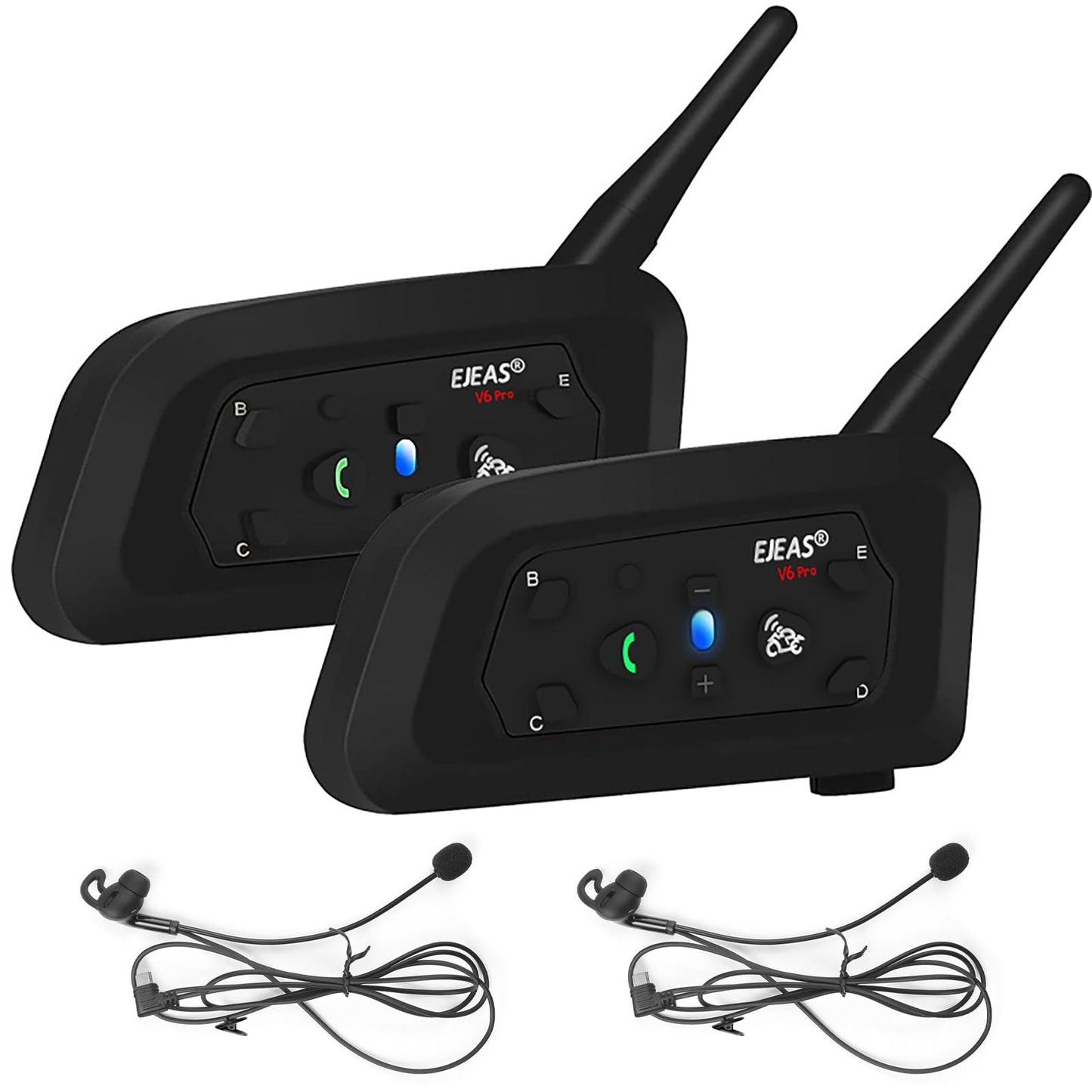 EJEAS V6C Professional Football Referee Bluetooth Intercom, 2 People Wireless Bluetooth Headset with Running Armband for Soccer Hockey Rugby Sports (2 Pack)