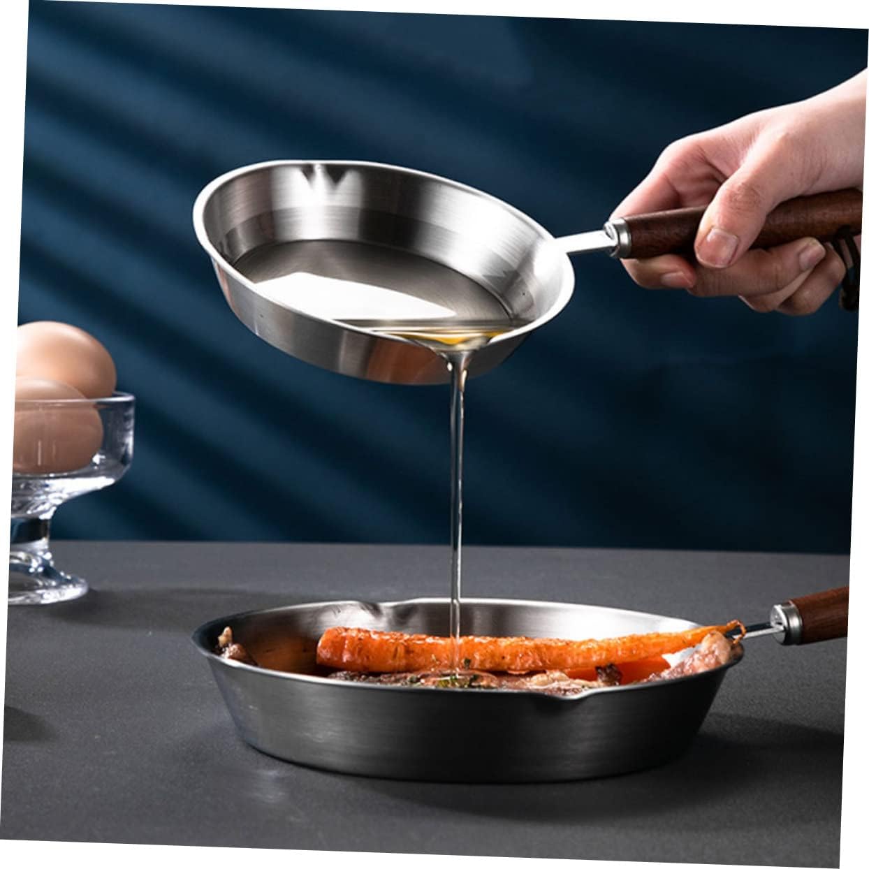 Mini Pancake Frying Pan, Stainless Steel Saucepan, Portable Griddle Chef Pan, Multi-use Egg Pan