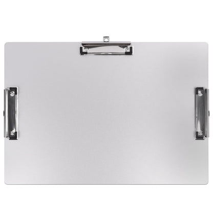 Three-Clip Landscape Clipboard,Metal Clip Board with Pen Holder,11x17 Inche Aluminum Clipboards,Classroom Must Haves Sketch Board,Drawing Clipboard for Artists