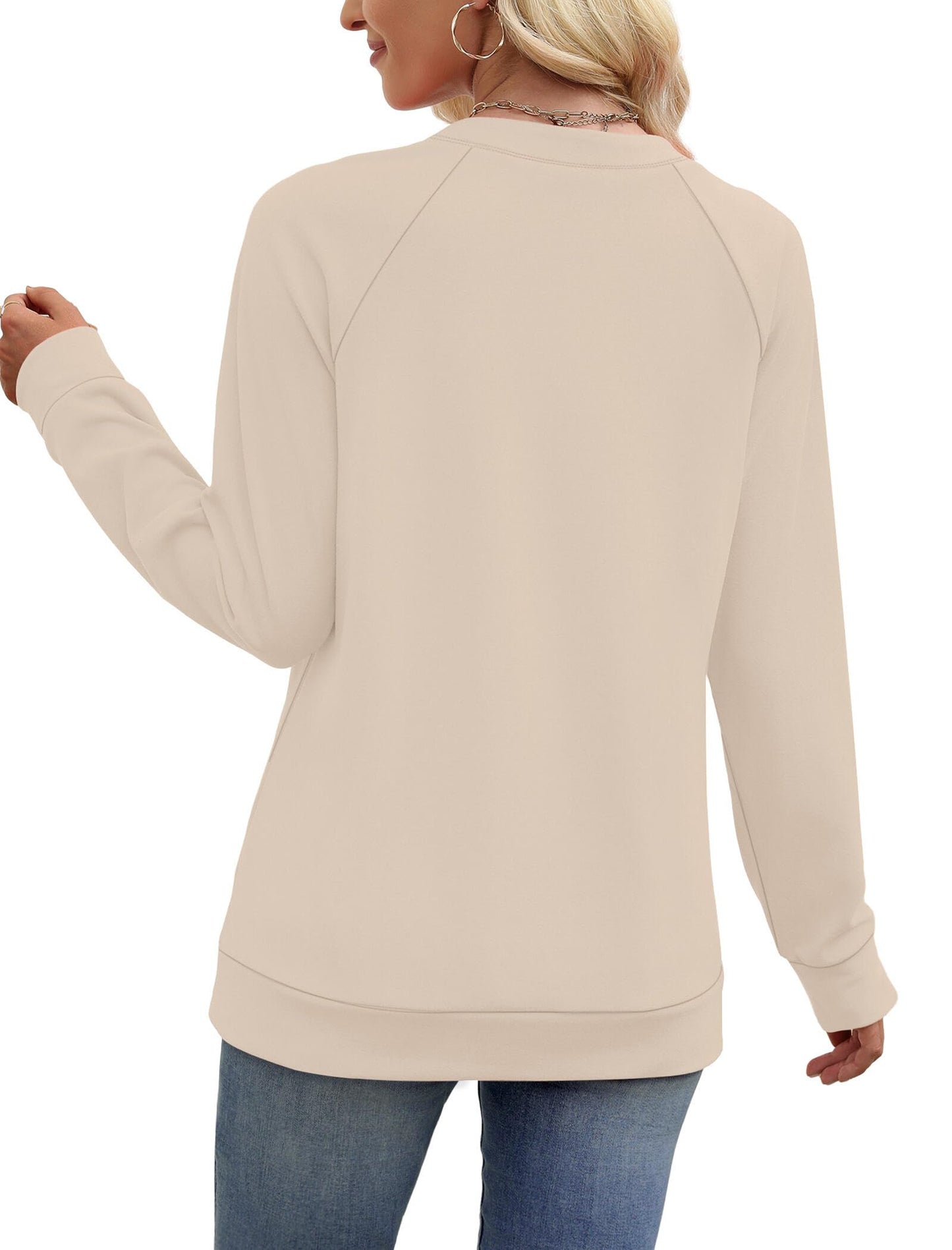 SAMPEEL Sweatshirts for Women V Neck Long Sleeve Shirts Lightweight Sweaters Fall Fashion Tops Outfits 2025