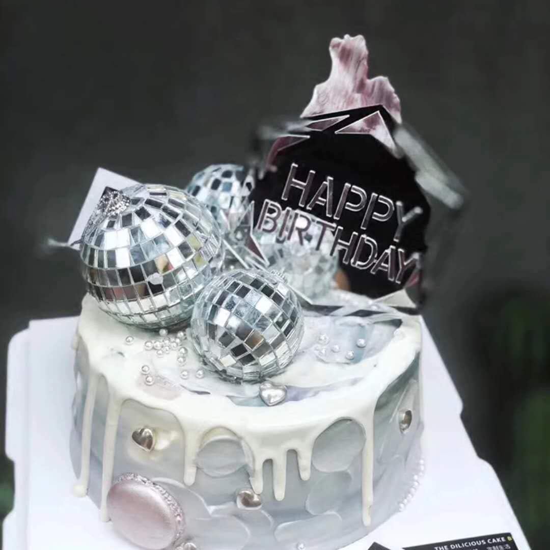 JeVenis Disco Ball Cake Decoration, 70's Disco Party Supplies for Birthday Party