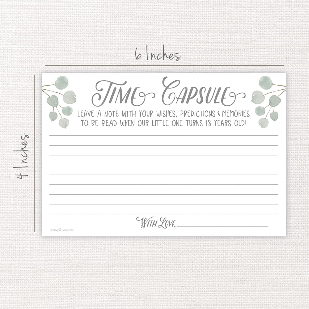 m&h invites Time Capsule Message Cards - 50 Count for Baby Shower or 1st Birthday Game Activity