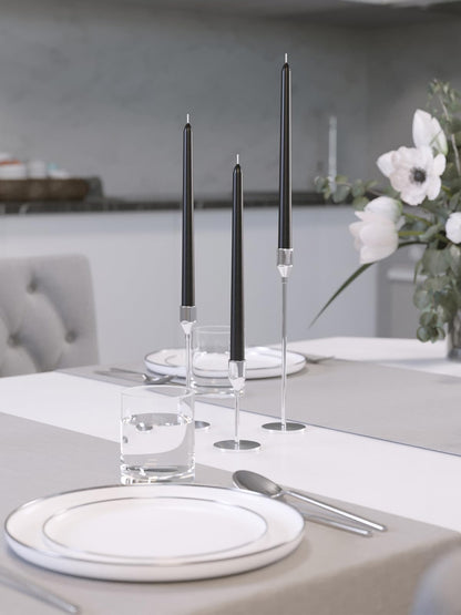 CANDWAX Black 10 inch Taper Candles Pack of 4 - Unscented Smokeless Dripless Tall Candle Sticks - Perfect for Home Decor, Special Occasions and Ordinary Events - Black Taper Candles
