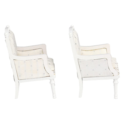 White Wooden Dollhouse Armchairs, Set of 2 Mini Lounge Chairs for Dollhouses, Realistic Furniture for 3–6 Inch Dolls
