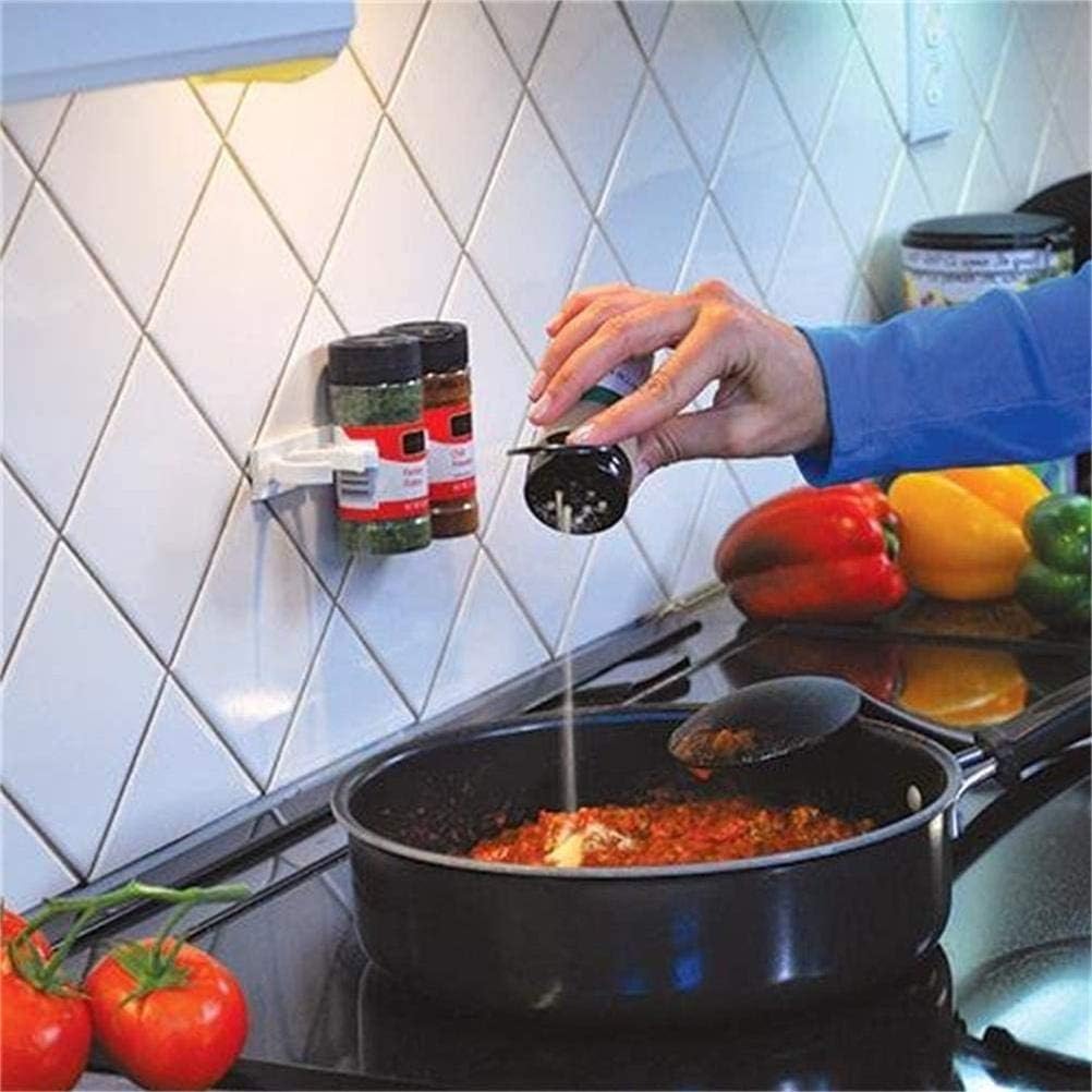 TOPINCN Kitchen Spice Clip, Wall Mounted Seasoning Bottles Holder, 4 Piece Storage Cabinet Door Clips