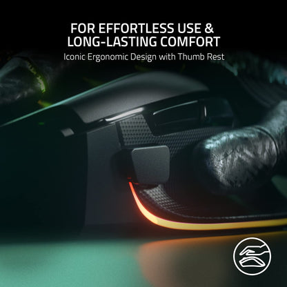 Razer Basilisk V3 Customizable Ergonomic Gaming Mouse: Fastest Gaming Mouse Switch - Chroma RGB Lighting - 26K DPI Optical Sensor - 11 Programmable Buttons - HyperScroll Tilt Wheel - Classic Black