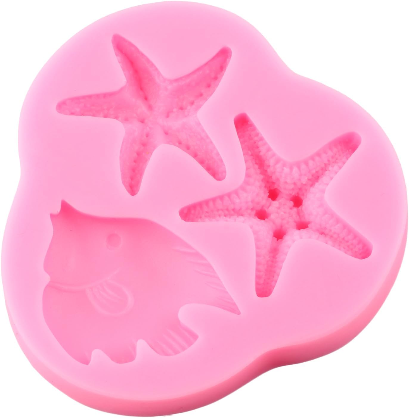 Marine Theme Silicone Mold, Starfish Fondant Molds for Cake Decoration, Cupcake Topper, Chocolate