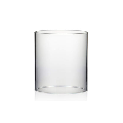 WGVI Hurricane Candle Holder Sleeve, Wide 5.5", Height 6", Clear Glass Cylinder Candleholder, Chimney Tube, Open Ended Candle Shade, 1 Piece