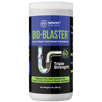 Enzyme Drain and Septic Cleaner and Friendly Bacteria Booster. Extra Large 2 lb. Deodorizes and Unclogs Pipes - Septic Tanks - RV Tanks-and More. No Caustic Chemicals! Dissolves Fats, Oil, and Grease.