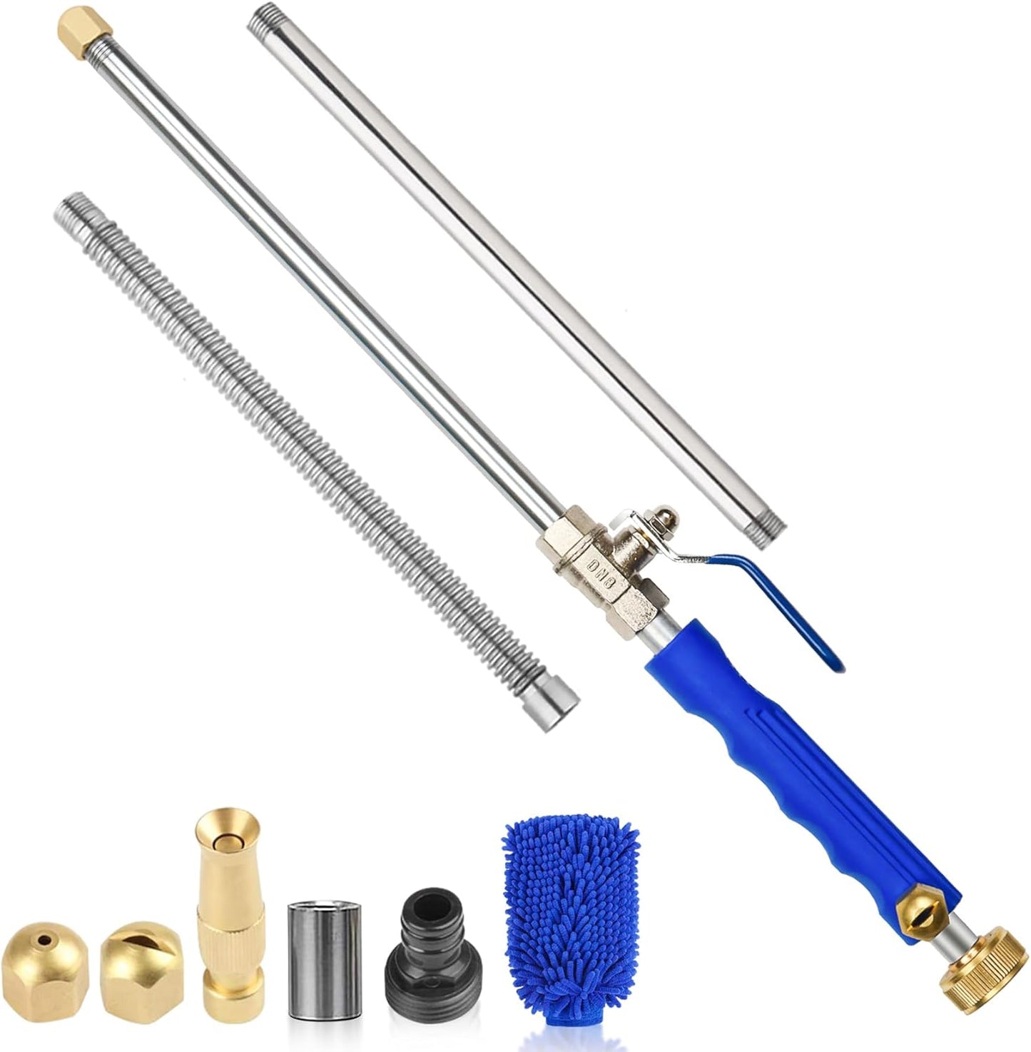 Yiliaw High Pressure Power Washer Wand - 38 Inch Garden Hose Nozzle Sprayer with 3 Sprayer Nozzle for Gutter, Patio,