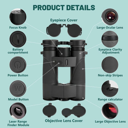 2026 New 10x42 Laser Rangefinder Binoculars for Hunting Speed Distance Measurement 2500 Yards, Fast 0.15s,PXA+UBX+BAK4 Prism Waterproof Fogproof for Adults,Shooting, Golf & Outdoor Adventures-Black